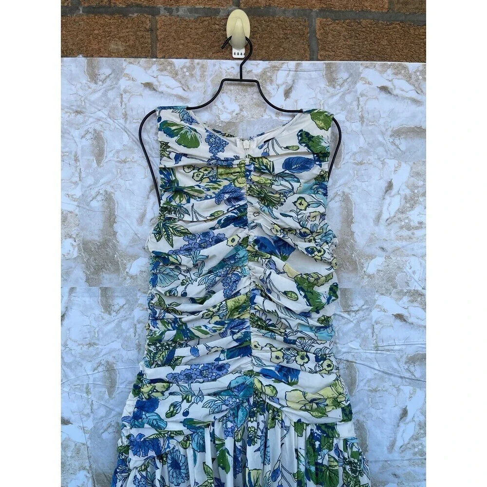 Abercrombie & Fitch High Neck Ruched Tiered Maxi Dress size XS